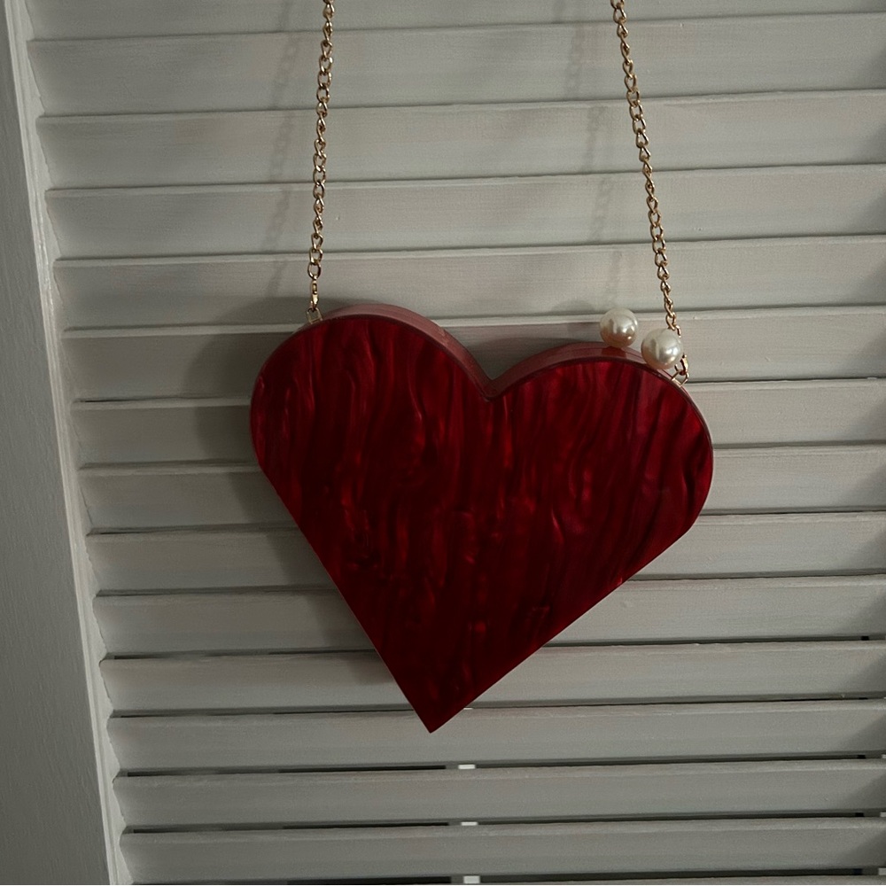 Rae of Light Acrylic Heart Bag from Anthropologie
